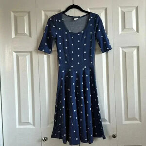 LuLaRoe Nicole Blue Polka Dot Size XXS